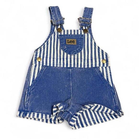 Lee Other - Vintage Lee Toddler 2T Railroad Stripe Denim Short Overalls – Made in USA